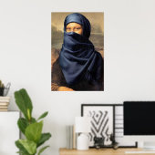 Poster Mona Lisa portant un foulard Leonardo da Vinci (Bureau à domicile)