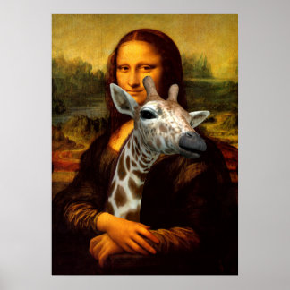 Poster Mona Lisa Possède Une Jolie Giraffe