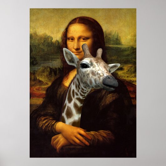 Poster Mona Lisa Possède Une Jolie Giraffe (Devant)