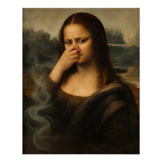 Poster Mona Lisa se pince le nez (Devant)