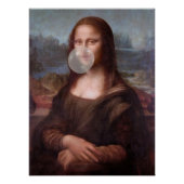 Poster Mona Lisa souffle de bulle grise gomme (Devant)
