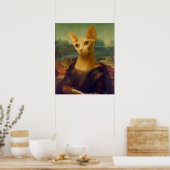Poster Mona Lisa Sphynx Chat (Cuisine)