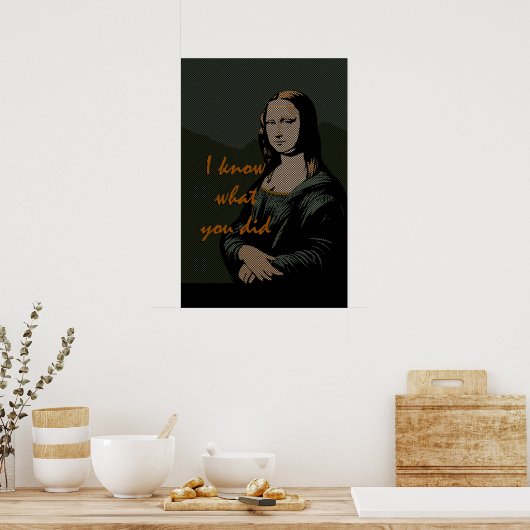 Poster Mona Lisa - Style de bande dessinée (Cuisine)