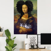 Poster Mona Lisa tenant de mignons chatons Leonardo da Vi (Bureau à domicile)