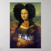 Poster Mona Lisa tenant de mignons chatons Leonardo da Vi (Devant)