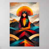 Poster Mona Lisa - Vision Cubiste Minimaliste (Devant)