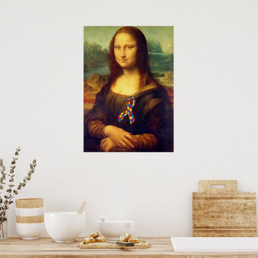 Poster Mona Lisa With Puzzle (Cuisine)