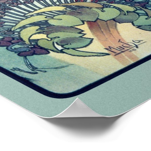 Poster Monaco Monte-Carlo (couleurs Turquoises - muettes) (Coin)