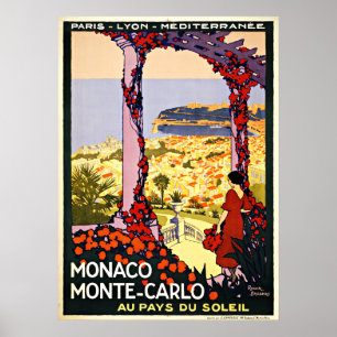 Poster Monaco Monte Carlo Vintage voyage