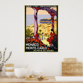Poster Monaco Monte Carlo Vintage voyage (Cuisine)
