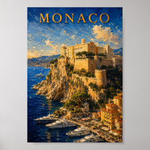 Poster Monaco : Palace de la Côte d'Azur Art Souvenir