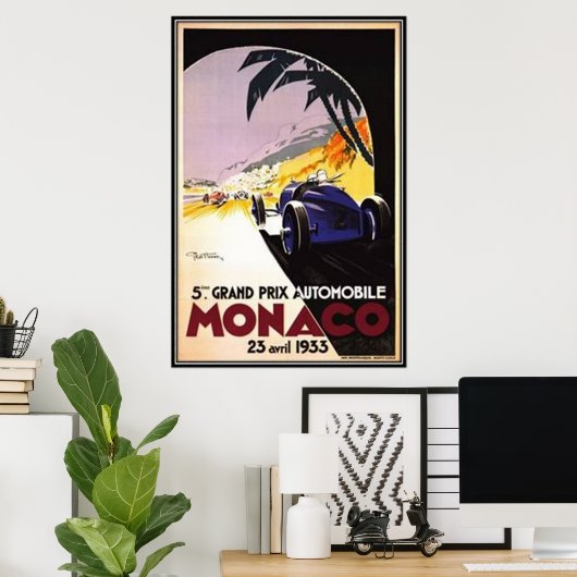 Poster Monaco vintage - (Bureau à domicile)