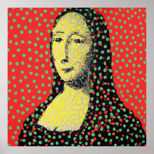 Poster Monalisa Pop Dot Art (Devant)