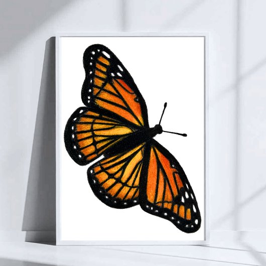 Poster Monarch Butterfly Drawing Colored Pencil Art