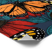 Poster Monarch butterfly on red coneflowers (Coin)