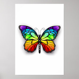 Poster Monarque papillon arc-en-ciel