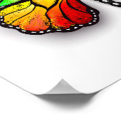Poster Monarque papillon arc-en-ciel (Coin)