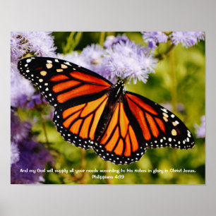 Poster Monarque Papillon Bible Verse Nature Imprimer