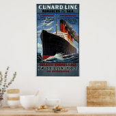 Poster Monarques de la ligne Cunard de la mer (Cuisine)