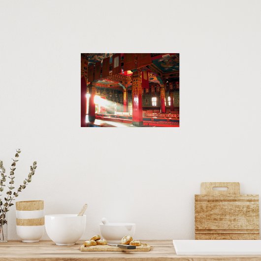 Poster Monastère bouddhiste tibétain Vue intérieure (Cuisine)