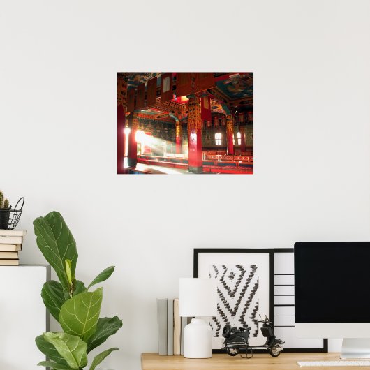 Poster Monastère bouddhiste tibétain Vue intérieure (Bureau à domicile)