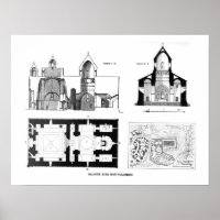 Monastère Saint Bartholomew étage et plan croisé