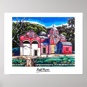 Poster "Monastère serbe à Pec, Kosovo"