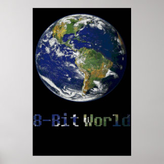 Poster Monde 8 bits