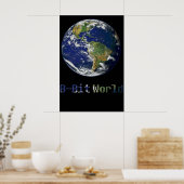 Poster Monde 8 bits (Cuisine)