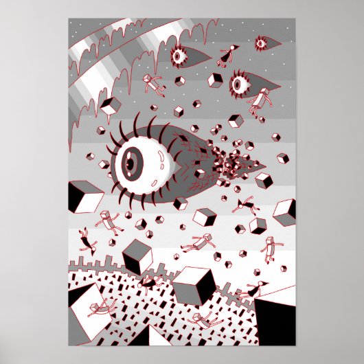 Poster Monde à l'abandon de regards qui s'effritent. (Devant)