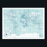 Poster Monde bleu cool<br><div class="desc">Le monde peut être un endroit très cool - regardez attentivement car il y a une tonne de détails dans cette carte! espérons que vous l'aimez!</div>