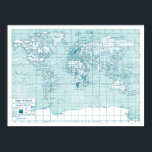 Poster Monde bleu cool<br><div class="desc">Le monde peut être un endroit très cool - regardez attentivement car il y a une tonne de détails dans cette carte! espérons que vous l'aimez!</div>