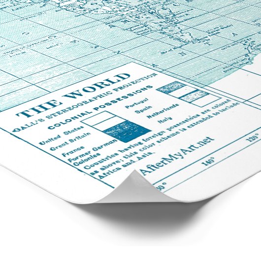 Poster Monde bleu cool (Coin)