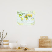 Poster monde+carte+globe+pays+atlas (Cuisine)