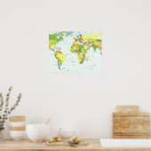 Poster monde+carte+globe+pays+atlas (Cuisine)