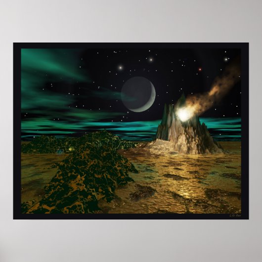 Poster Monde de la planète volcan (Devant)