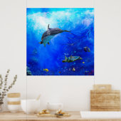 Poster Monde des dauphins "VENT SUR L'EAU" (Cuisine)