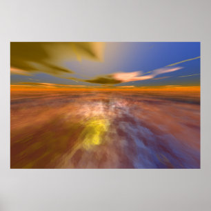 Poster MONDE D'HYPERION, CIEL DE PAYSAGE ALIEN, NUAGES Sc