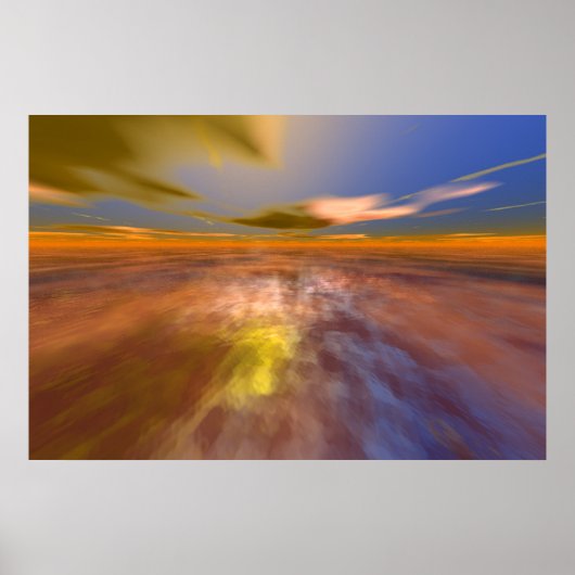 Poster MONDE D'HYPERION, CIEL DE PAYSAGE ALIEN, NUAGES Sc (Devant)