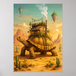 Poster Monde Fantastique Désertique Fantaisiste Maison To