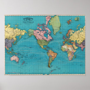 Poster Monde, la projection de Mercator