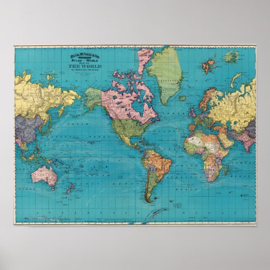 Poster Monde, la projection de Mercator (Devant)