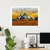 Poster Monde psychédélique : Sydney Skyline A1 (Bureau à domicile)