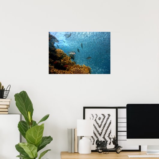 Poster Monde sous-marin (Bureau à domicile)