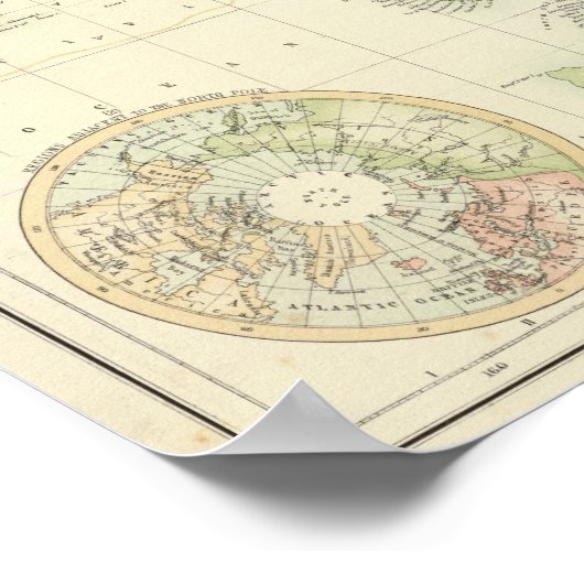 Poster Monde sur la projection de Mercator (Coin)