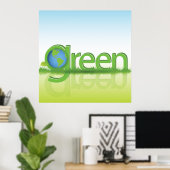 Poster Monde Terre Verte (Bureau à domicile)