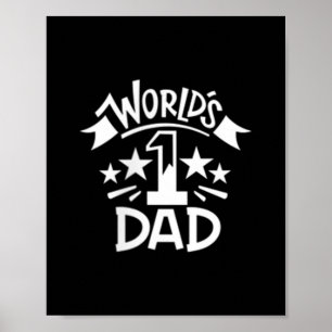 Poster Mondes Mens Numéro 1 Papa Emblème minimal Jour des