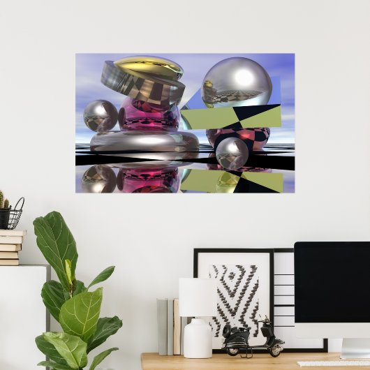 Poster Mondes reflétant (Bureau à domicile)