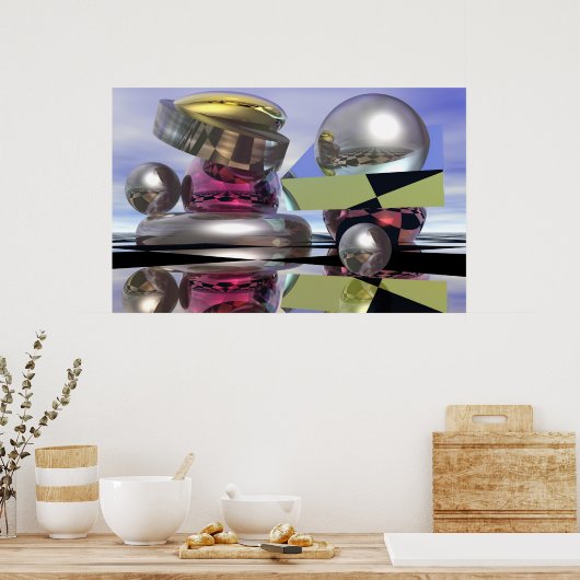 Poster Mondes reflétant (Cuisine)