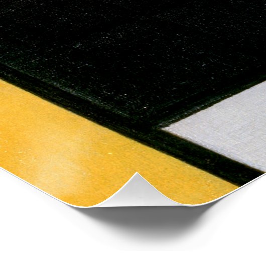 Poster Mondrial Composition Rouge Jaune Bleu Noir (Coin)